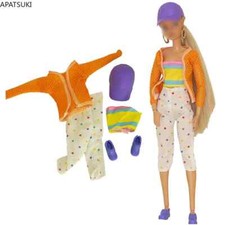Causal Clothes Set For 11.5" Doll Outfit Orange Coat Tops Pants Purple Hat Shoes