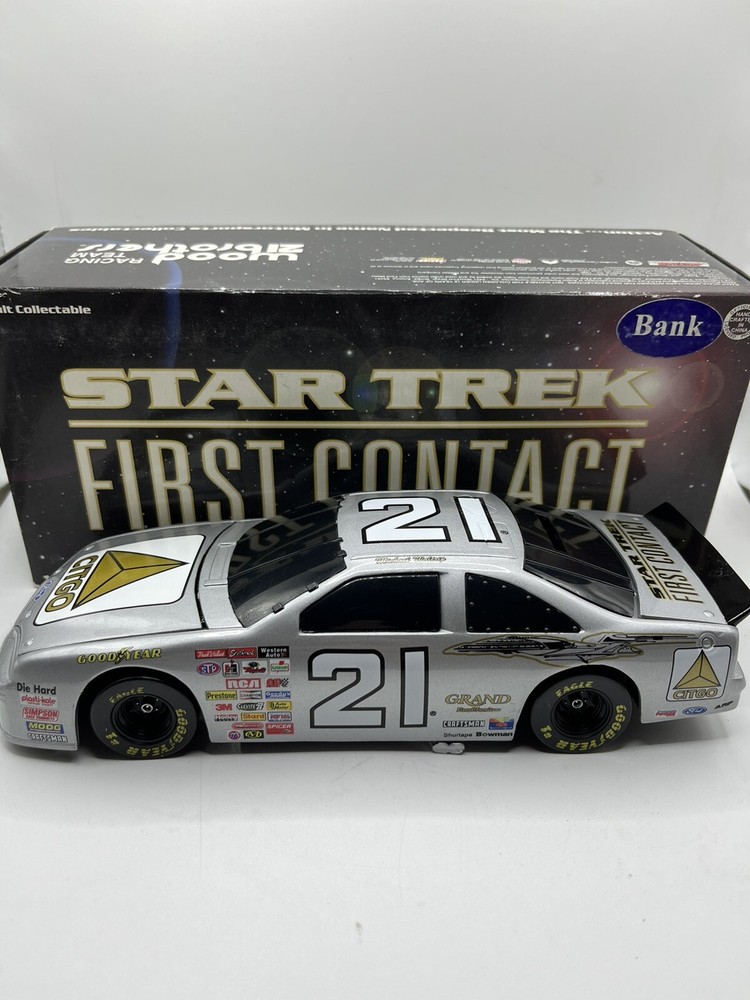 1996 Michael Waltrip #21 Citgo Star Trek Wood Brothers 1/24 NASCAR Diecast Bank