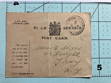 Vintage 1918 Field Service  Postcard