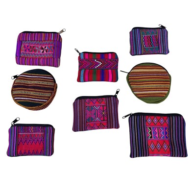 Woven Wallet Multicolor Coin Purse Zipper Colorful YOU CHOOSE