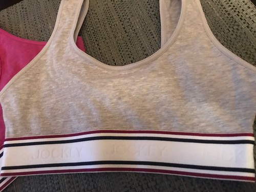 Jockey Girl Sport Performance Top Bra Size Small (2 Pack) Pink /Gray - Picture 3 of 4
