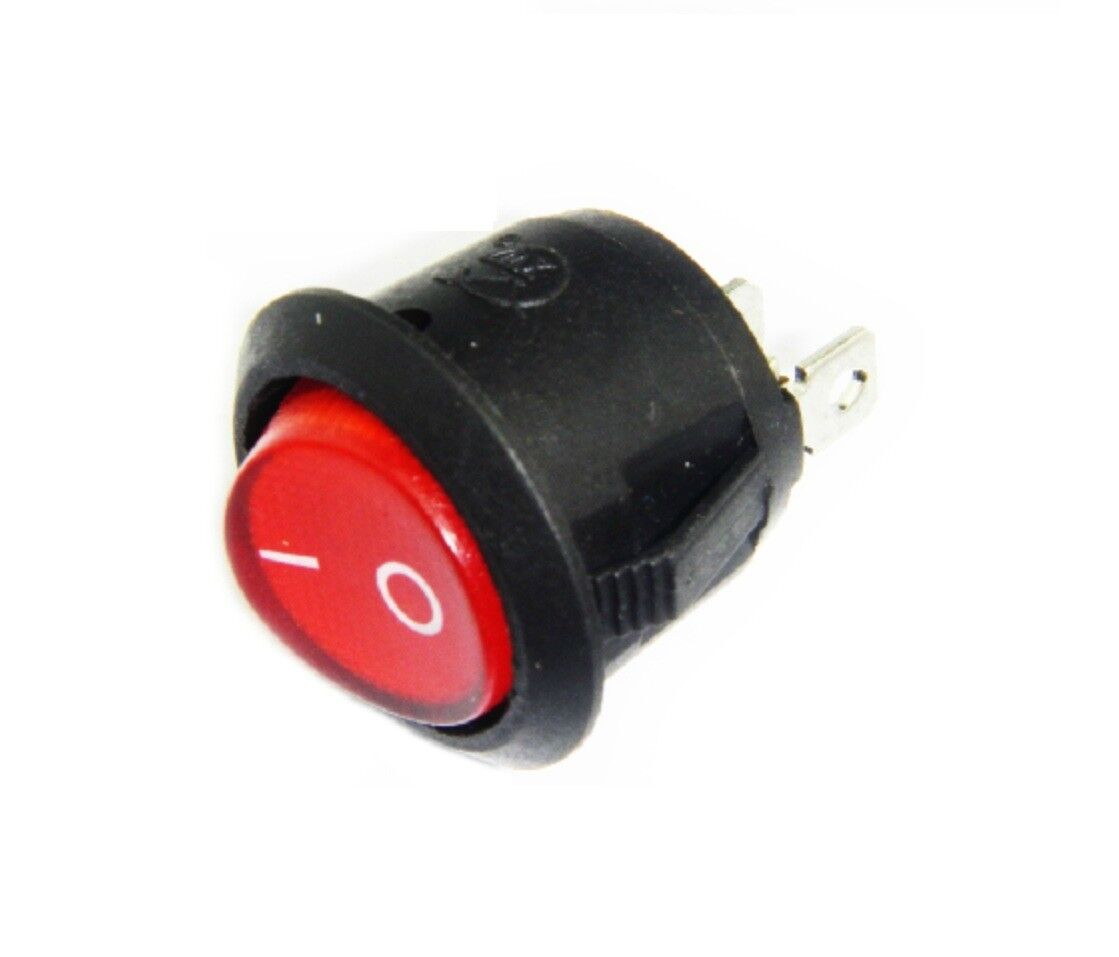 5PCS Red Light Max 47% OFF Chicago Mall 3 Pin ON-OFF SPST 6A Switch Boat 250 Rocker Round