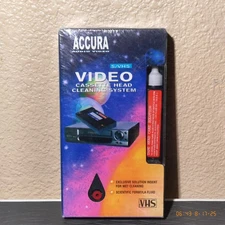 Accura Video Cassette Head Cleaning System - VHS Head Cleaner; NEW / SEALED