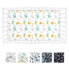 Baby Fitted Crib Sheet 52"x28" Silk Soft Fits Standard Crib & Toddler Bed