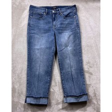 NYDJ Marilyn Straight Jeans Women 8 Blue Cool Embrace Lift Tuck Crop