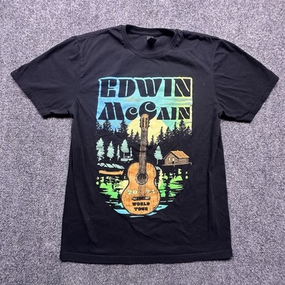 Edwin McCain 2024 World Tour T Shirt Black Guitar Graphic Medium