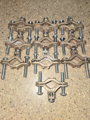 10 Ct Lot Burndy C11 Bronze Grounding Clamp Water 10-2 1/2 3/4
