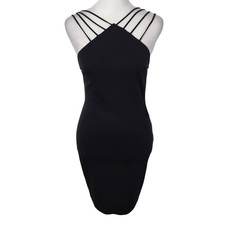 Tobi Black Mini Bodycon Dress with Strappy Shoulders Size XS NWT Black Dress