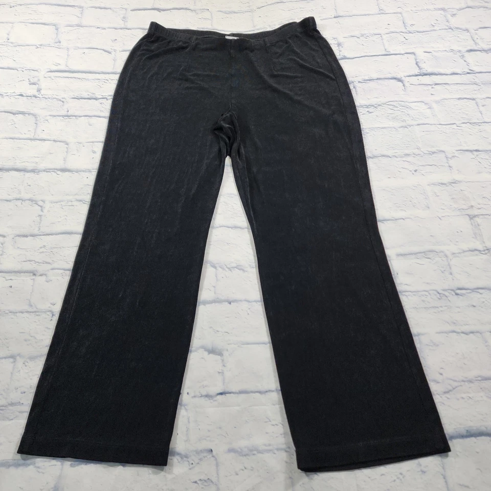 Chicos Travelers MUJER 2P US 12P/14P Pantalones Sin Abdomen Slinky Negro Pull On High Foto 2 de 4