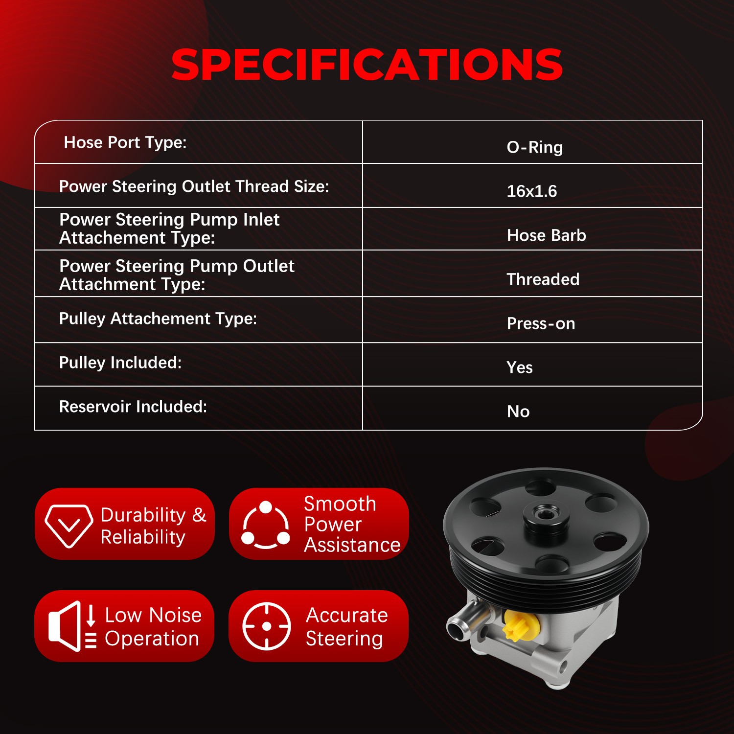 Power Steering Pump 268447 For Maserati Ghibli Quattroporte 2014-2017  V6 3.0L