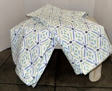 Pottery Barn 100 Cotton Pillowcases Blues Green Standard Size Set Of 2