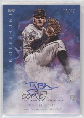 2017 Topps Inception Rookie Auto Blue 7/25 Ty Blach #128 Rookie Auto RC 0b0