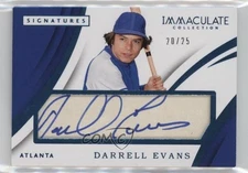 2018 Panini Immaculate Parchment Signatures Blue 20/25 Darrell Evans Auto 6m7