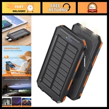 Solar Power Bank 38800mAh Portable Charger USB-C Fast Charging, Waterproof, 2 LE