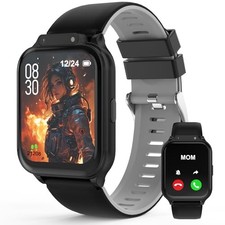 Smart Watch for Kids 1.85" with Fitness Tracker, Sleep Monitor, Black Classic
