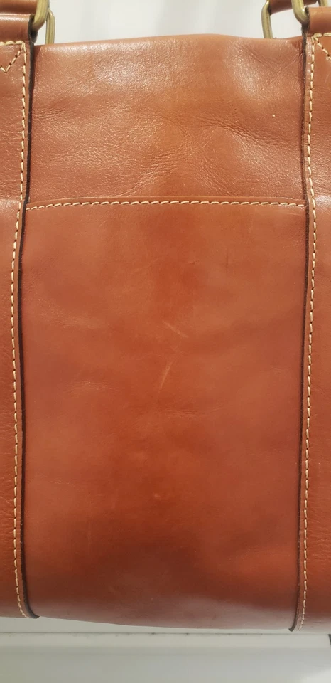 Patricia Nash Carducci Pocket Tan Brown Leather Shoulder Tote Bag Purse - Image 3 of 4