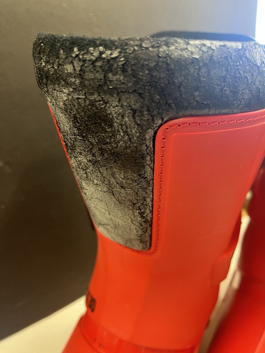 Vintage Salomon SX80 Snow Ski Boots 355 Red Made In France Rear
