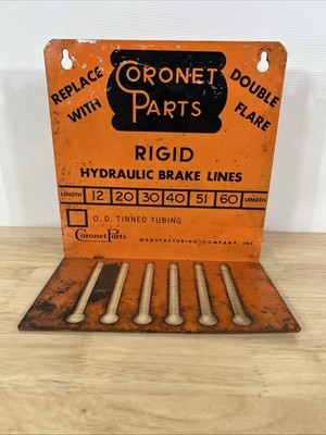 VTG CORONET Parts Brake Lines Orange Advertising Display Rack Sign