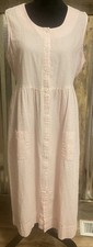 National Women’s Gingham Dress pockets sleeveless Pink White Jumper Demure