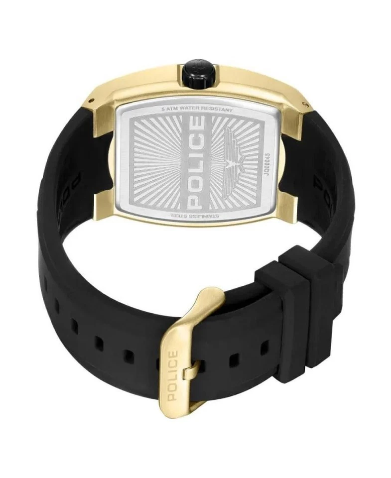 Reloj informal de cuarzo analógico POLICE para hombre vestido clásico esfera negra impermeable rectán Foto 4 de 4