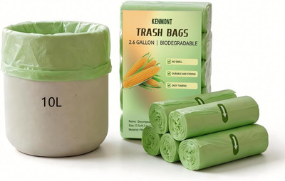Biodegradable Bin Bags Liners 100 Counts, 10L Food Waste Bags,Compostable Caddy 