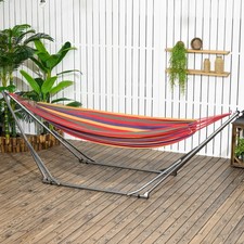 Foldable Hammock Stand, 2 in 1 Hammock Net Stand and Clothes Drying Rack, Black