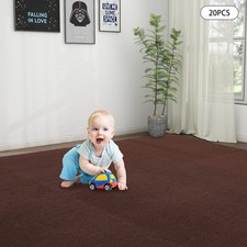 20Pcs 20" X 20" Square Carpet  Self-adhesive Carpet W/ Sound Insulation Indoor