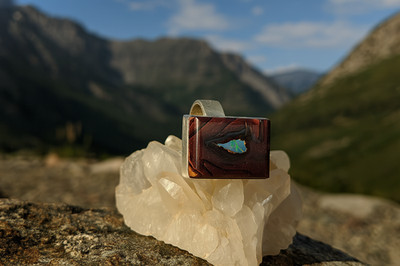 Australian boulder opal and sterling silver ring