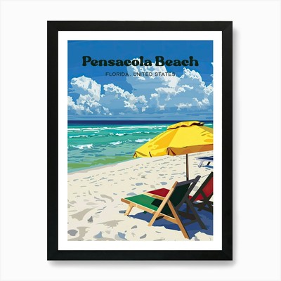 Pensacola Beach Florida Resort Reisen gerahmtes Wandbild Poster Leinwanddruck Bild