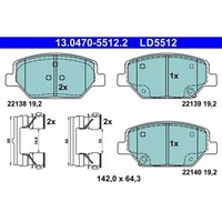 ATE 13.0470-5512.2 Bremsbelagsatz, Scheibenbremse Ceramic