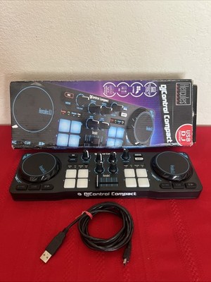 Hercules DJ DJControl Compact Double Deck Controller, Loop/Sampler, Black