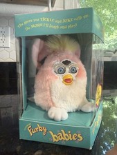 Vintage Pink White With Yellow Hair Furby Babies 1999 New in Box Rare