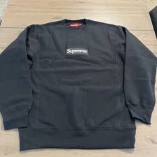 Supreme Bogo Box Logo Crewneck Sweatshirt Black FW15 Large New
