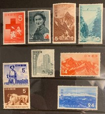 Japan Scitt 554-5, 561-4, 565, 568a Red Cross, more see pics  Cat = $89.00