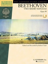 Beethoven Two Short Sonatas Opus 49 for Piano G Schirmer Performance Book Audio