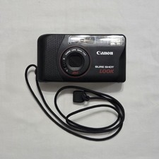 Canon Sure Shot LOOK 35mm Black Auto Flash Film Point Shoot Camera - Tested