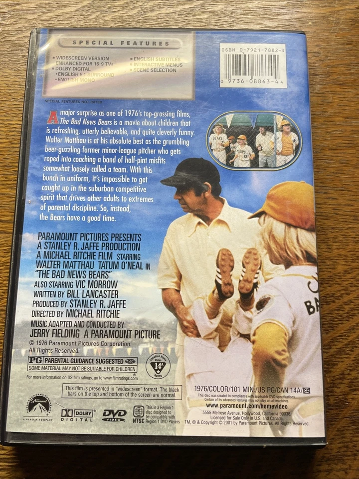 Bad News Bears (DVD, 1976) Foto 2 de 3