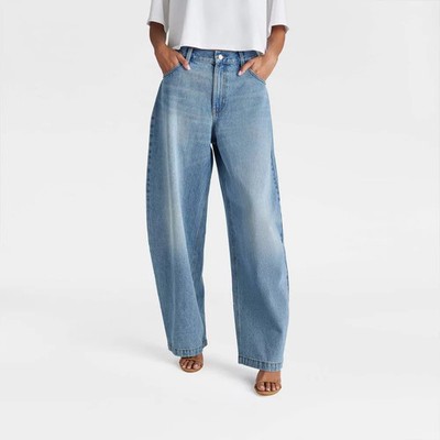 KBB by KAHLANA Women Mid-Rise 'The Barrel Leg Jean' - Vintage Wash