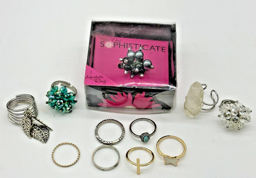 Costume Jewelry Ring Lot of 11 Random style Sz 6-7.5 - 第 1/12 張圖片