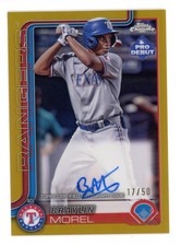 2025 TOPPS PRO DEBUT CHROME GOLD AUTO BRAYLIN MOREL 17/50 ACL RANGERS