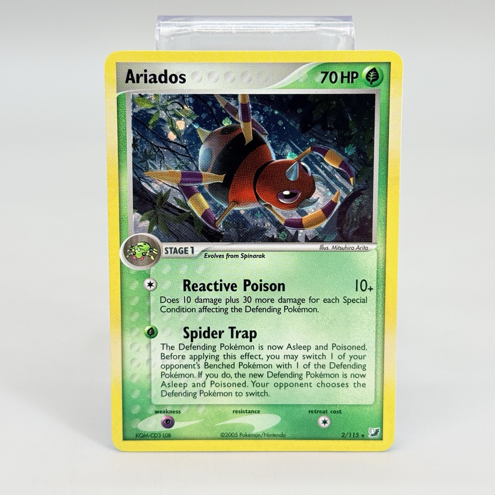 Ariados 2/115 EX Unseen Forces Holo Rare Pokemon Card 2005 Vintage NM