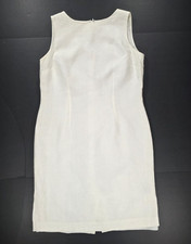 Talbots Dress Womens 10 White Irish Linen Sleeveless Sheath Lined Summer Classic