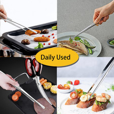 2 Pcs 12-Inch Kitchen Tweezers Fine Tweezer Tongs, Extra-Long Stainless Steel...