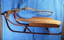 Vtg Unique Transport Wood/Metal Sled, Unbrand...