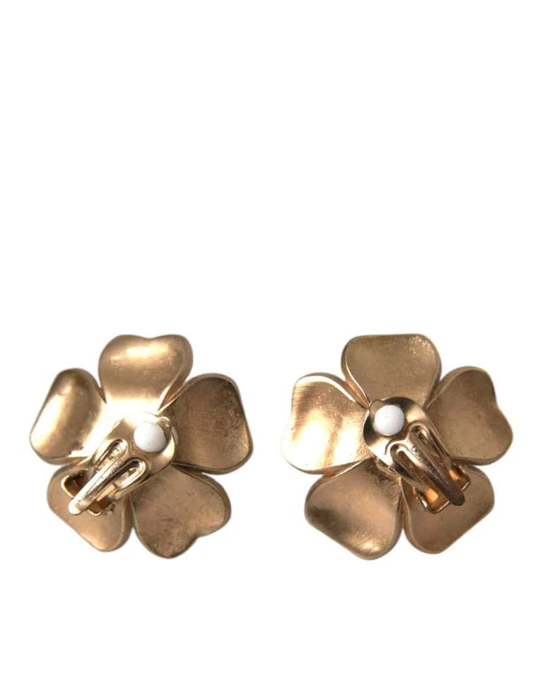 Preloved dolce & gabbana Flower Pearl Earrings Women Gold - Image 2 of 4