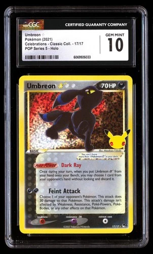 CGC 10 Umbreon ☆ 17/17 Pokémon Celebrations Classic . 2021 English
