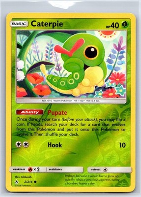 Caterpie 2/214 Common Unbroken Bonds Pokemon Reverse Holo NM/M 527c-35