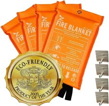 Emergency Fire Blanket, for Home & Kitchen, 1500F High Visibility, Glow in Dark