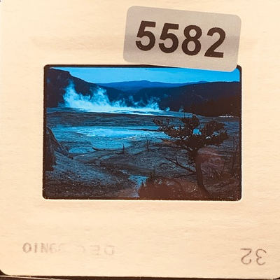 #ad Vintage 35mm Slide 1970s Yellowstone Geyser Hot Spring Steaming Landscape $7.99