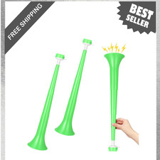 2 Pcs Stadium Horns for Adults 21 Inch Vuvuzela Plastic Collapsible Cheering